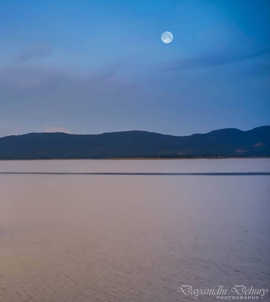 Moon Rising at Hirakud Dam